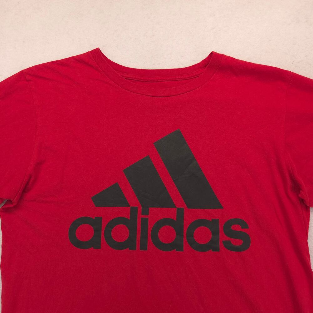 Adidas Casual Crew Neck Short Sleeve Graphic T Shirt Mens Size Medium M Red